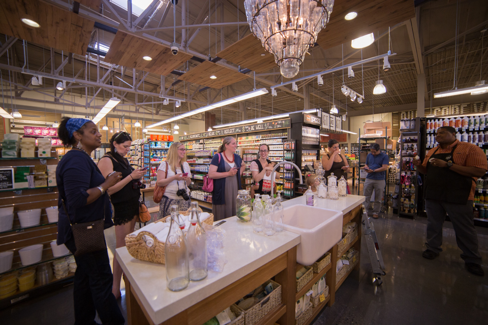 The in-store bath and beauty bar offers a one-of-a-kind, make-your-own inventory for shoppers who want to personalize a blend. Credit: Tricia Burrough/Lilac Blossom Photography.