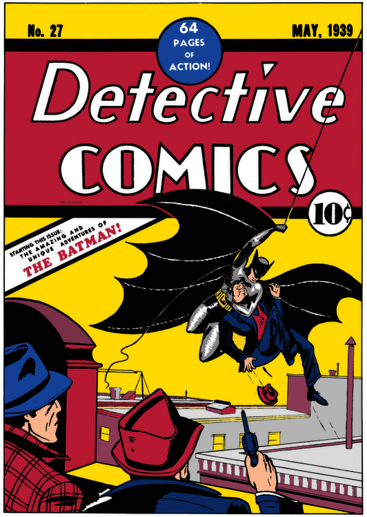 Batman was created in 1939 by Bob Kane and Bill Finger. He first appeared in Detective Comics #27. Credit: DC Entertainment.