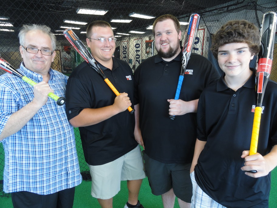 Sports 4 All Owner John Vrana (left) is joined by employees Pat Domin, 23, Mike Moser, 23,  and Alex Tessing, 15, all of Haddon Township. 