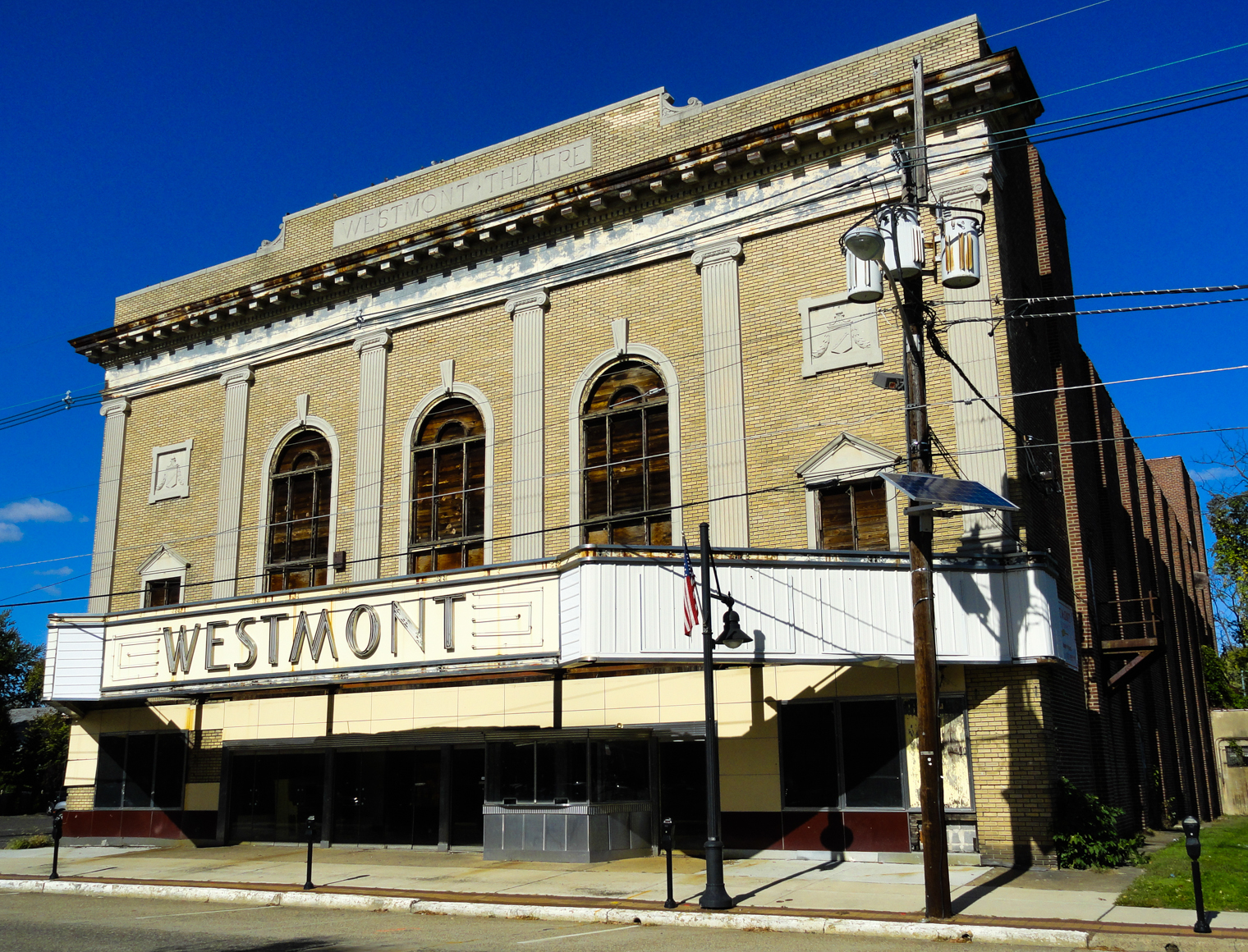 Developers for the historic Westmont Theatre say plans for the structure are still in progress. Credit: Matt Skoufalos.