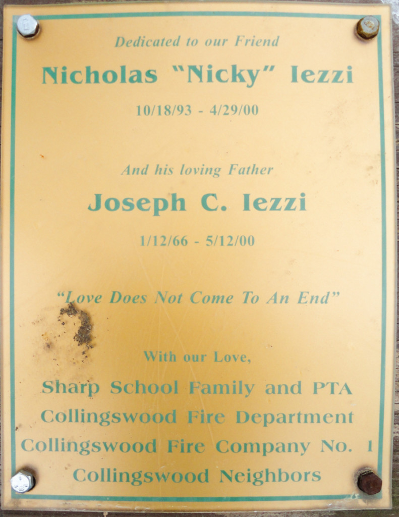 A plaque remembers Nicholas and Joseph Iezzi. Credit: Matt Skoufalos.